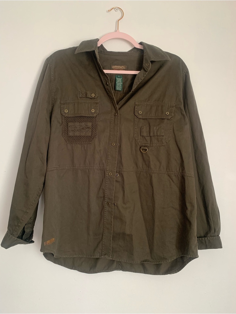 Like new 100% cargo button up